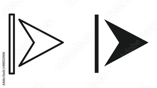 Simple black arrow icons on white background