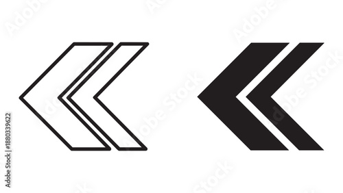 Left arrow icon set