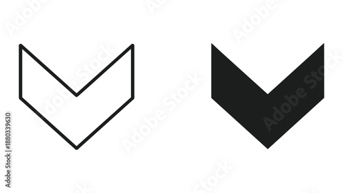 Black arrow icon set on white background