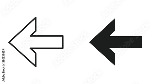 Left and right arrow symbol in black and white