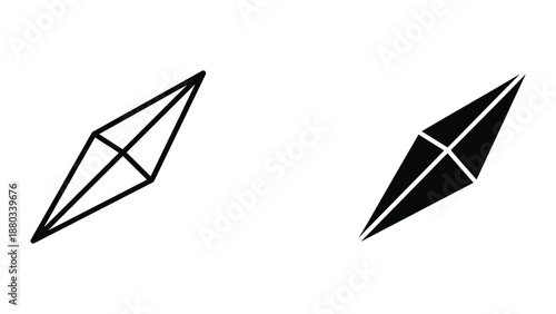 Simple paper plane illustration in black and white