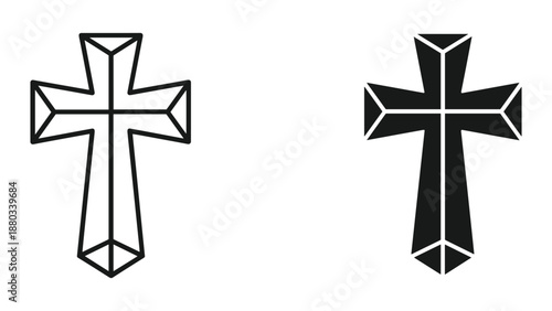 Simple cross symbol illustration on white background