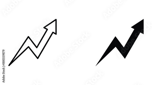 Graphical representation of rising trends and growth