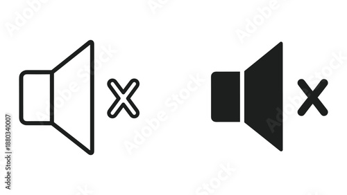 Mute speaker icon indicating silence or no sound