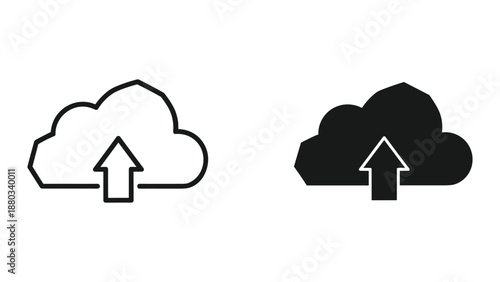 Cloud upload icon set
