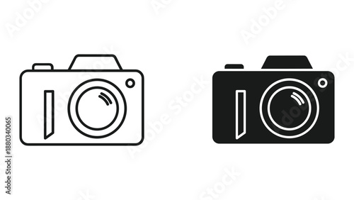 Camera icons set with different colors