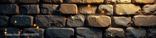 Ancient stone wall, gold flecks, dramatic lighting, picture, vintage, gothic