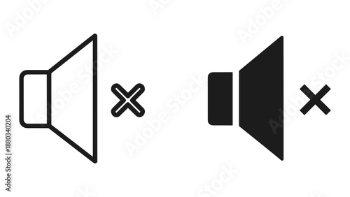 Mute speaker icons representing silence