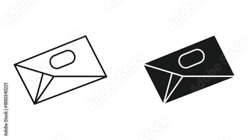 Simple envelope icon set