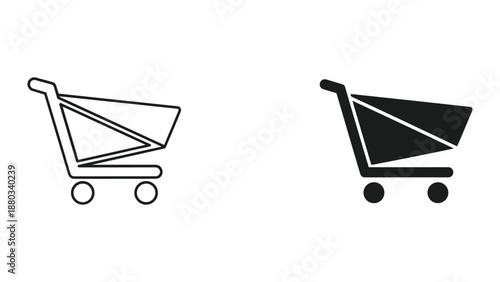 Shopping cart icon set