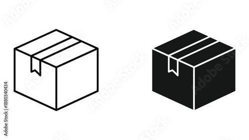Simple black and white package illustration