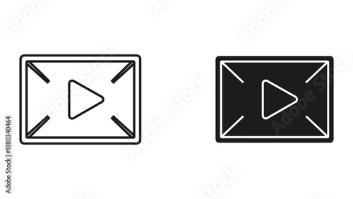 Play button icon set for video player