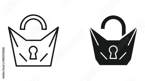 Simple handbag icon with keyhole design
