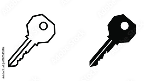 Key icons in different styles