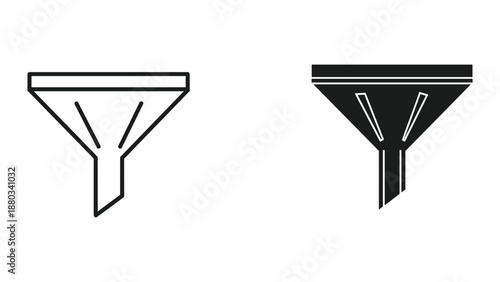 Simple funnel icon in two different styles