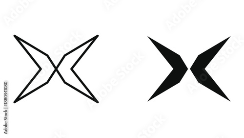 Geometric shapes with sharp edges and angles