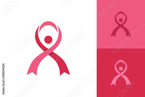 Abstract People Love Ribbon Logo Icon Design. Modern Human Awareness and Support Concept Symbol for Health, Charity, Community, and Brand Identity Logo