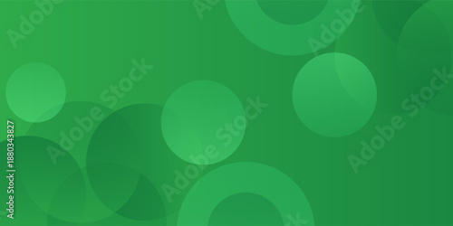 Abstract green gradient background with circle shapes element. Minimalist banner, poster, or wallpaper design. Vector illustration. eps10
