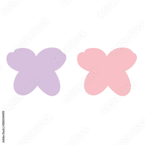 Pair of pastel butterfly stickers — purple and pink — for garden themes, wedding invites, or romantic digital layouts.