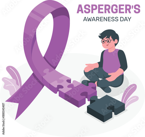 A person sitting with puzzle pieces, representing Asperger's awareness day, Autism, Support, Awareness, Puzzle