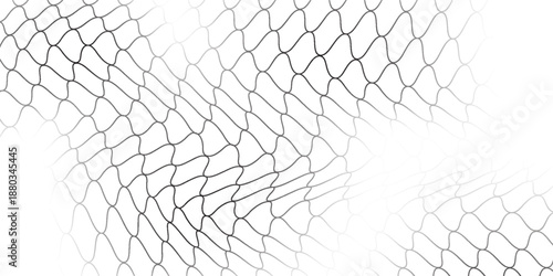 Black net sport style on white background. Seamless pattern for sportswear or soccer goal, volleyball net, basketball hoop, badminton. Vector illustration