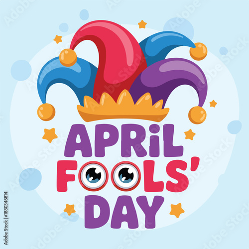 April Fools Day Joker Hat Illustration