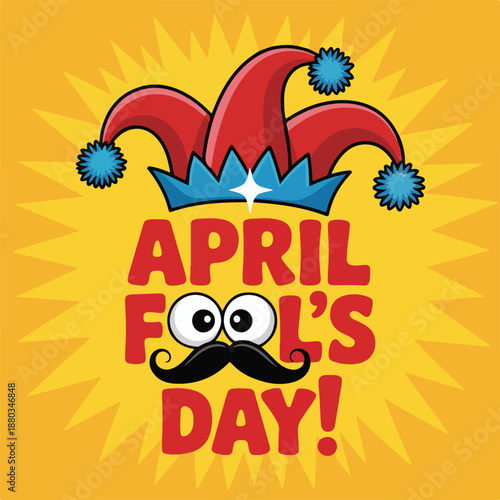 April Fools Day Joker Hat Illustration