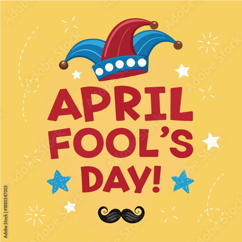April Fools Day Joker Hat Illustration