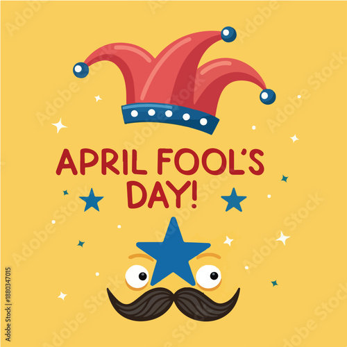 April Fools Day Joker Hat Illustration