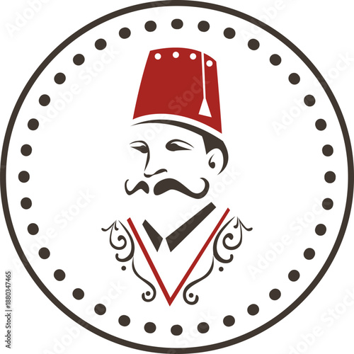 Traditional Man with Red Fez Logo