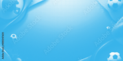 Abstract blue halftone texture background with dotted pattern and paint splash effect. The modern graphic style creates a dynamic