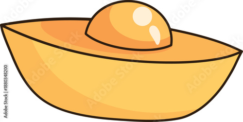 Cartoon gold ingots for Chinese New Year.