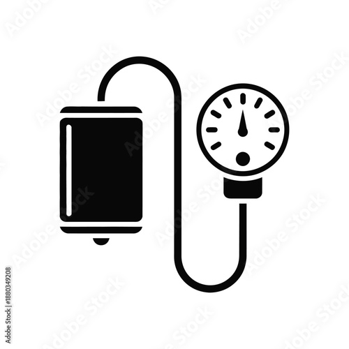 Blood Pressure Monitor Vector Illustration - Sphygmomanometer Icon for Medical Health Checkup