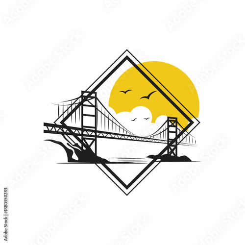 Bridge Icon logo Illustration