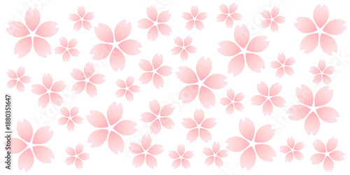 ピンク色の桜の花の背景素材イラスト