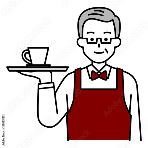 コーヒーを提供するカフェのマスター