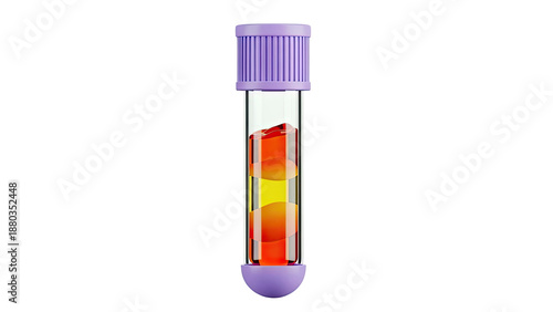 Test Tube with Red and Yellow Liquid