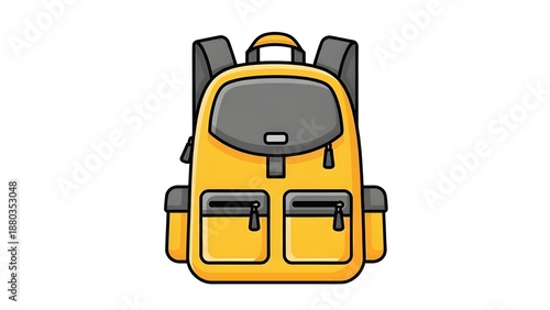 yellow school backpack