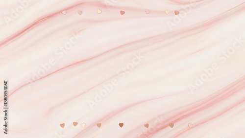 Happy Valentines Background with Love Heart Shapes on Soft Pink Background Image