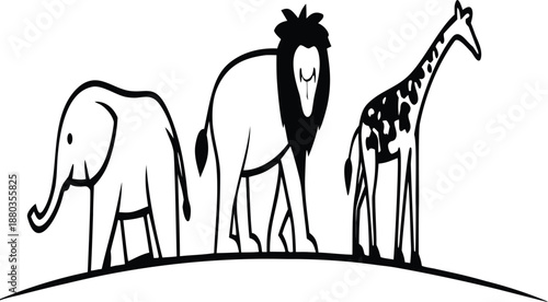 Stylized Wildlife Silhouette Icon - World Wildlife Day Edition Print