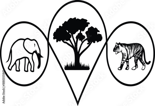 Minimalist Black Silhouette for World Wildlife Day Celebration Print