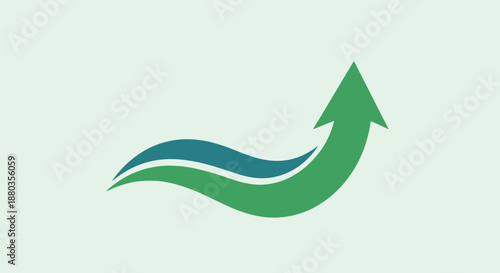 Abstract arrow and wave symbol representing progress, growth, and movement in a minimalistic design