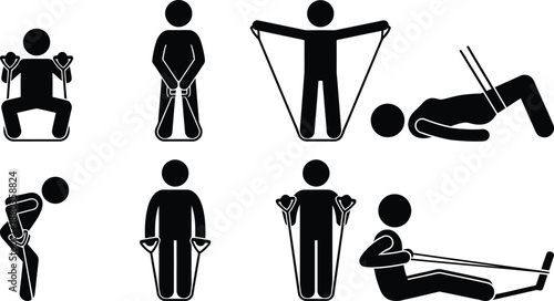 Diverse resistance band exercises for strengthening and toning your entire body