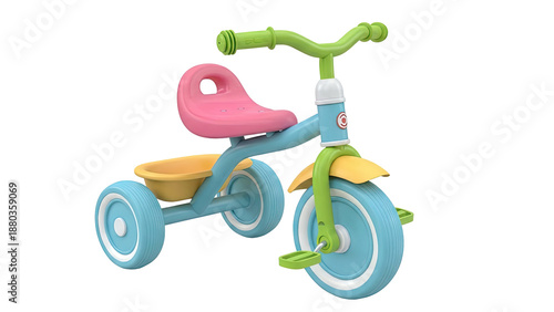 Colorful Children's Tricycle with Basket