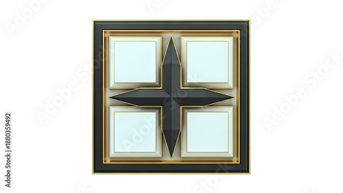 Geometric Star Frame with Four Square Panels