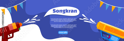 songkran day background design for water and songkran festival