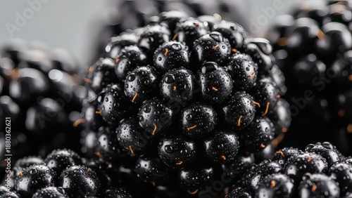 Fresh Blackberries Macro Shot with Fine Texture
