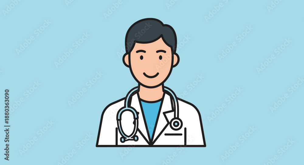 Fototapeta premium Doctor wearing lab coat and stethoscope