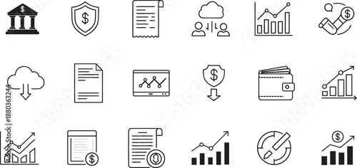 Financial and business concepts illustrated with icons