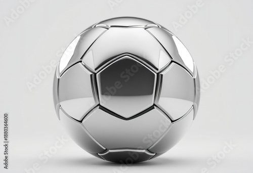 3D illustration of a black and white leather soccer ball isolated on a white background, representing a professional football sphere for sports competition and leisure play